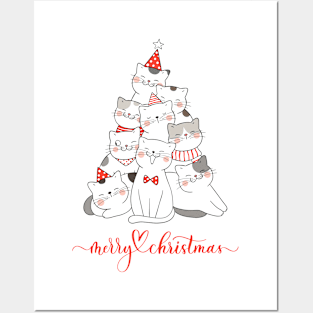 meowy christmas Posters and Art